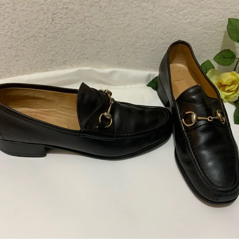 Vintage Gucci Classic Brown Leather Horsebit Loafers Men’s 43 1/2 S